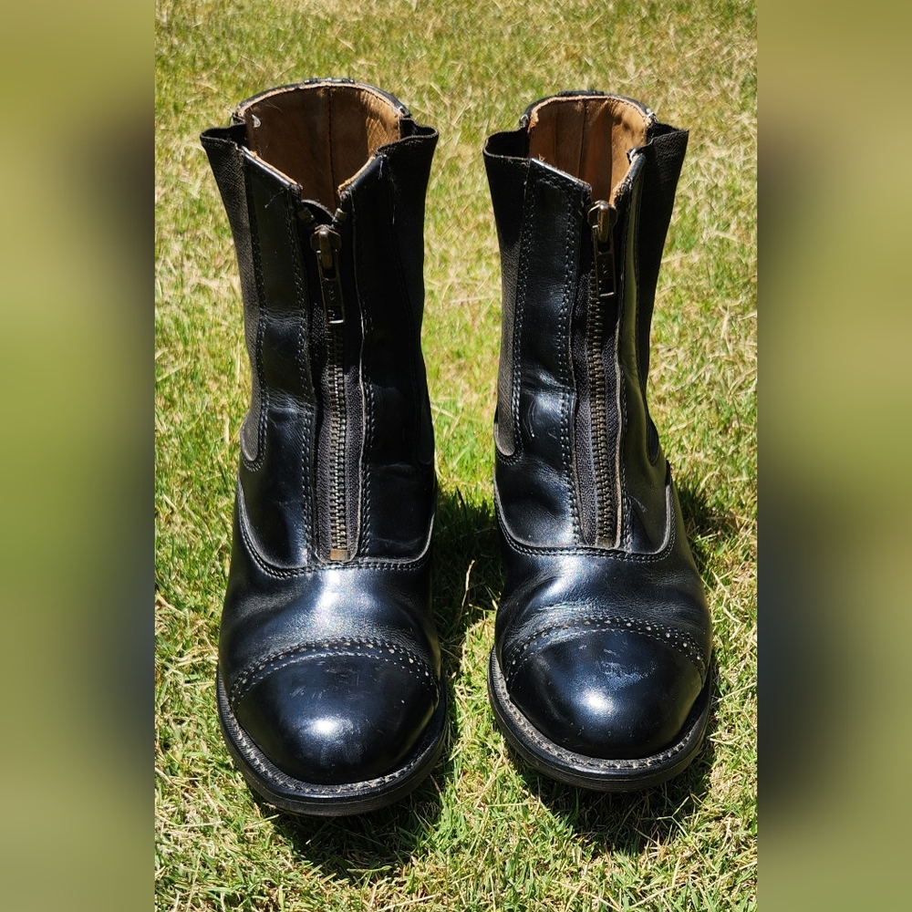 Women’s Grand Prix Paddock Boot, Zip Front Black Size 7.5, Made in Canada